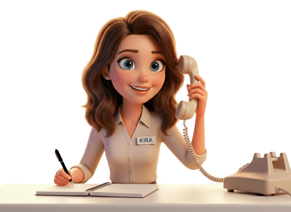 Kira geht ans Telefon